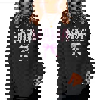 Mama Birthday Squad Matching Coquette Bow Family Party Women Sweatshirt | Seseable FR