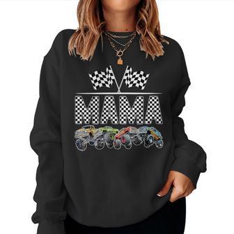 Mama Retro Monster Truck Family Birthday Matching Women Sweatshirt - Thegiftio UK