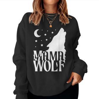 Mama Wolf Matching Family Tribe Wolves Moon Women Sweatshirt | Mazezy