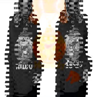 Meowdy Cat Cowboy Hat Vintage Wild West Western Pun Women Sweatshirt - Thegiftio