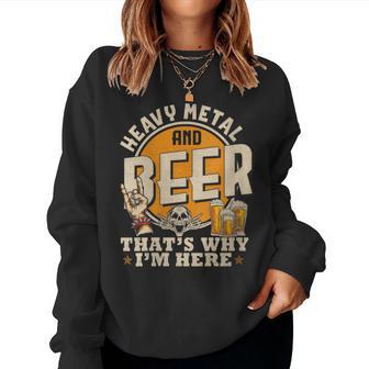 Metalhead Heavy Metal Et Bière C'est Pourquoi Jeuis Là Punk Rock Sweat-shirt pour femme - Cadeauxyz