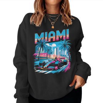 Miami Racing Race Car Racer Driver Women Sweatshirt - Thegiftio UK