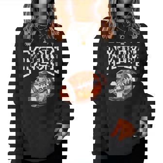 Mom Of The 1 Year Old Football 1St Year Down Birthday Party Women Sweatshirt | Mazezy