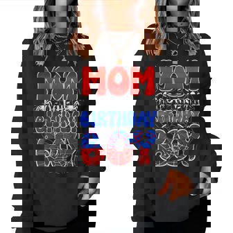 Mom Of The Birthday Boy Spider Web Family Matching Women Sweatshirt - Thegiftio