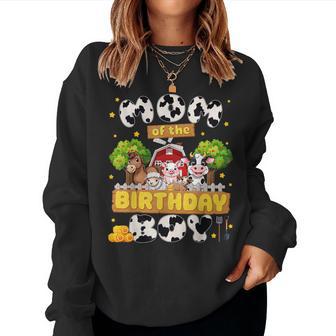 Mom And Dad Of The Birthday Boy Farm Family Matching Party Women Sweatshirt - Thegiftio UK