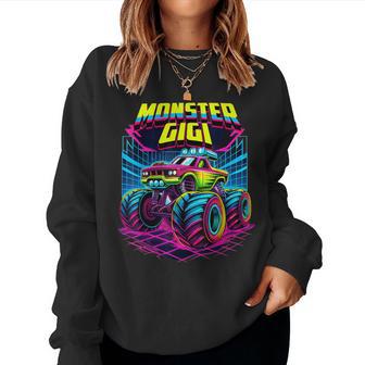 Monster Truck Gigi Monster Truck Are My Jam Truck Lovers Women Sweatshirt - Thegiftio UK