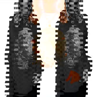 Mystic Raven Full Moon Gothic Crow Bird Floral Dark Nature Women Sweatshirt | Seseable FR