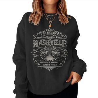 Nashville Music City Tennesseeintage Sweat-shirt pour femme - Cadeauxyz