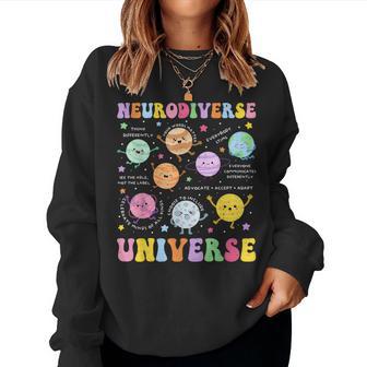 Neurodiverse Universe Autism Awareness Neuro Sparkly Teacher Women Sweatshirt | Seseable FR
