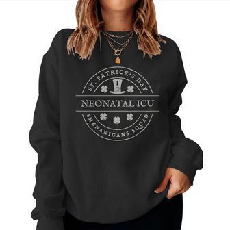 Nicu Nurse St Patrick's Day Neonatal Icu Team Clover Leaf Women Sweatshirt - Thegiftio UK