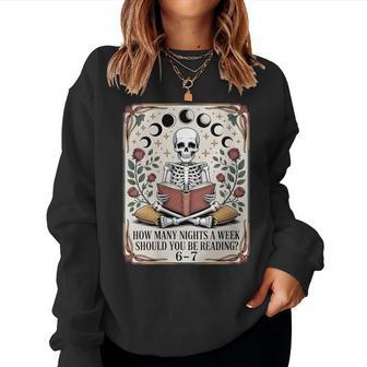 How Many Nights Reading Meme 6 7 Book Lover Women Sweatshirt - Thegiftio UK