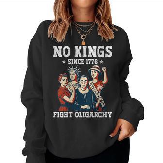 No Kings Fight Oligarchy Feminist Patriot 4Th Of July Women Sweatshirt | Seseable UK