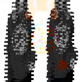 No Tyrants No Kings Floral Peace Sign Political Protest Women Sweatshirt - Monsterry