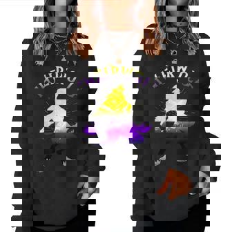 Non Binary Angry Wolf Howl Non Binary Pride Bandiera Non Binaria Women Sweatshirt - Novitaregali