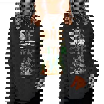 One Happy Sister Camper First Birthday Camping Bear Sister Women Sweatshirt - Thegiftio