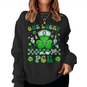 One Lucky Pcu St Patrick’S Day Progressive Care Nurse Women Sweatshirt - Thegiftio UK