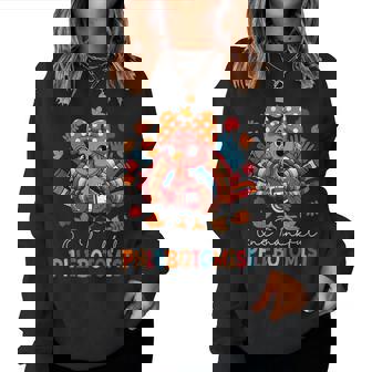 One Thankful Phlebotomist Thanksgiving Turkey Bow Tie Women Women Sweatshirt | Seseable CA