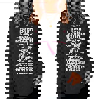 Oral Cancer Warrior Awareness リボン Proud Grandmom Of An Oral Cancer Warrior レディーススウェットシャツ - Kawaiitshirt