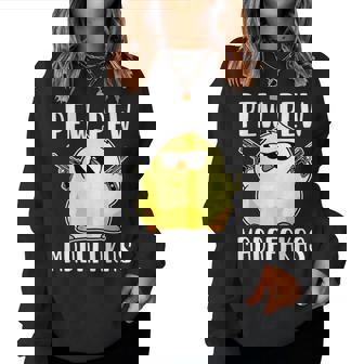 Pew Pew Madafakas Crazy Chicken Gun Regalos Divertidos Manga Larga Sudadera Mujer - Regaloses