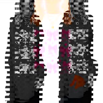 Pink Polka Dot Bow Ball Cleat Coquette Girls Soccer Women Sweatshirt | Mazezy