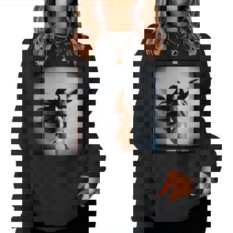 Pinup Girl 男性用 セクシーなブルネットファッションモデル 長袖tシャツ レディーススウェットシャツ - Kawaiitshirt