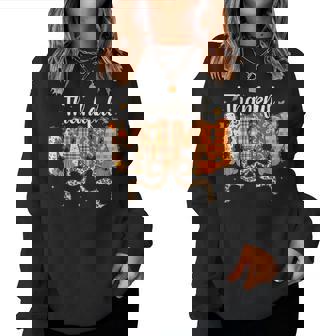 Preppy Thankful Mama Thanksgiving Mom Leopard Coquette Bow Women Sweatshirt | Seseable FR