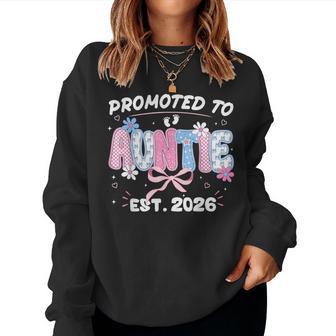 Promoted To Auntie Est 2026 New Aunt Pregnancy Announcement Women Sweatshirt | Seseable UK
