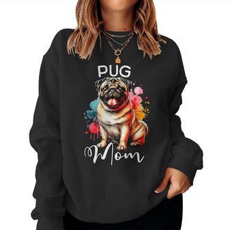 Pug Mom Dog Mom Pug Women Sweatshirt | Mazezy