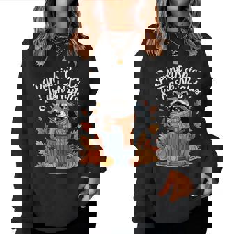 Pumpkin Spice And Trash Nights Thanksgiving Raccoon Fall Women Sweatshirt | Seseable CA