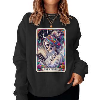 The Reader Tarot Card Book Lover Librarian Read Women Sweatshirt - Thegiftio UK