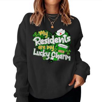 My Residents Are My Lucky Charms Patrick's Day Doctor Nurse Women Sweatshirt - Thegiftio UK