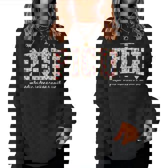 Retro Floral Picu Nurse Flower Pediatric Icu Nurse Rn Nurse Women Sweatshirt - Monsterry