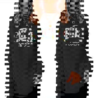 Retro Floral Social Services Social Worker Social Work Month Women Sweatshirt - Monsterry