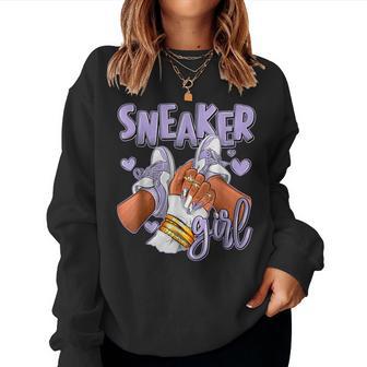 Retro Girl Afro Seafoam Abundance 4S Matching Sneaker Women Sweatshirt - Monsterry