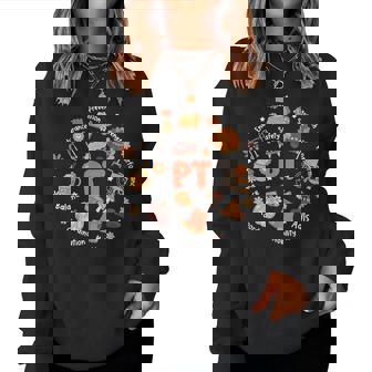 Retro Physical Therapy Pt Fall Vibes Autumn Thanksgiving Women Sweatshirt - Thegiftio