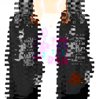 Roar I'm A Three Rex Birthday Girl Dinosaur Lover 3 Year Old Women Sweatshirt | Seseable CA