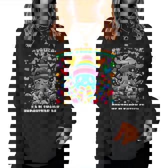 Rock Your Socks World Down Syndrome Day Rainbow Octopus Women Sweatshirt - Thegiftio