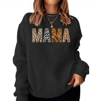 Safari Birthday Party Matching Family Wildlife Animals Mama Women Sweatshirt | Mazezy