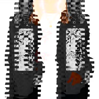 Samurai Giraffe Ninja Budo Japan Worrior Cherry Blosson レディーススウェットシャツ - Kawaiitshirt