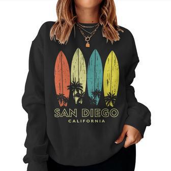 San Diego California Retro Surfboards Vintage Boys Girls Women Sweatshirt | Mazezy