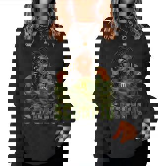 Scorpio Queen Loc'd Black Woman Camo Zodiac Sign Women Sweatshirt - Monsterry