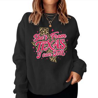 She's From Texas I Can Tell Retro Vintage Texas Girl Women Sweatshirt - Thegiftio UK
