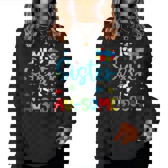 My Sister Is Au-Some Autism Awareness Squad Support Brother Women Sweatshirt | Seseable FR