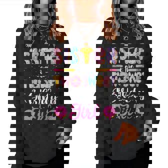 Sister Of The Two Sweet Birthday Girl Donut 2Nd Birthday Women Sweatshirt | Mazezy