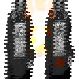 Softball Mom Tarot Card Skeleton Mom Floral Iced Coffee Women Sweatshirt - Monsterry