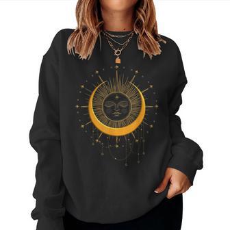 Soleil De Bohème Croissant De Lune Boho Chic Hippies Hipster Sweat-shirt pour femme - Cadeauxyz