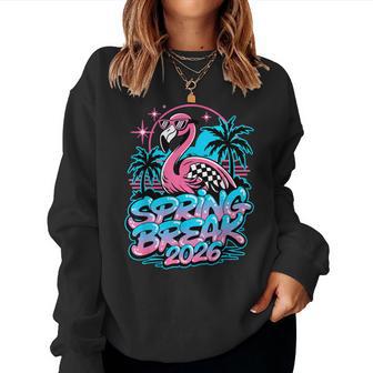 Spring Break 2026 Flamingo Retro Tropical Party Vacation Women Sweatshirt - Thegiftio