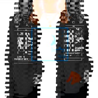 Su Esposa Mi Esposa Buceo In Mangas Sudadera Mujer - Regaloses