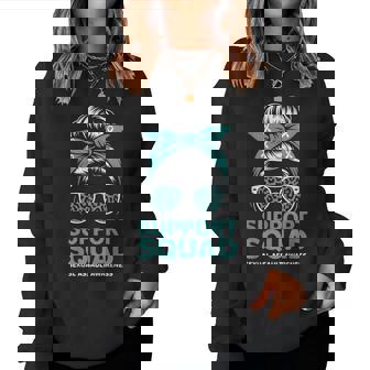 Support Squad Sexual Assault Awareness Month Messy Bun Women Sweatshirt | Seseable CA