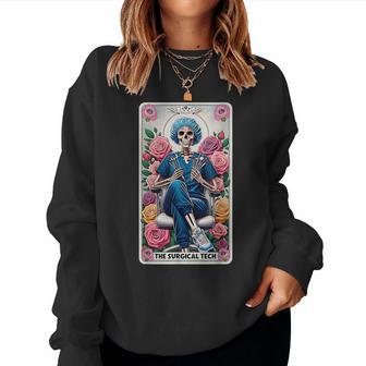 The Surgical Tech Tarot Card Skeleton Rose Flower Or Nurse Women Sweatshirt - Thegiftio
